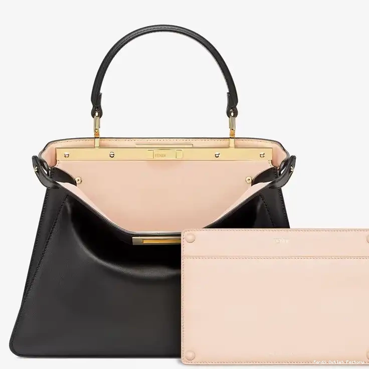 Cheap HOT Bag Peekaboo Medium Fendi Black ISeeU In Laether Nappa 0520